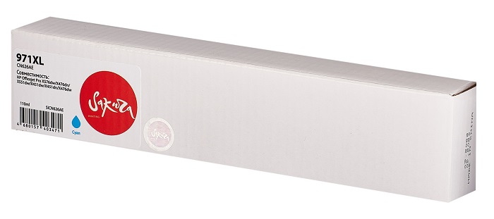 

Картридж струйный Sakura CN626AE (№971XL Cyan) для HP Officejet Pro X576dw/X476dn/X551dw/X451dw/X451dn/X476dw, пигментный тип чернил, голубой, 7000 к., CN626AE (№971XL Cyan)