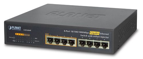 Коммутатор PoE Planet GSD-804P 8x10/100/1000Mbps + 4xGE PoE