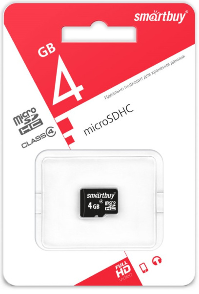 фото Карта памяти microSDHC 4GB SmartBuy SB4GBSDCL4-00 в Уфе
