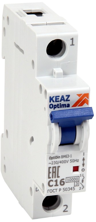 

Автоматический выключатель КЭАЗ 249271 OptiDin BM63-1C2-10-УХЛ3, 249271