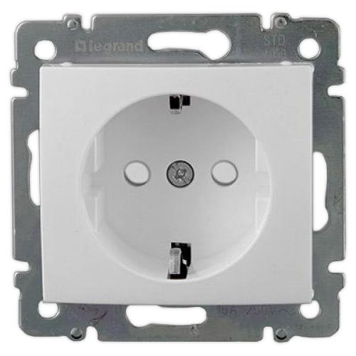 

Розетка Legrand 774421 Valena с заземлением, со шторками, в рамку, 2К+З,16А, 250В, IP20 (белая), 774421