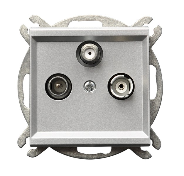 

Розетка Ospel GPA-RS/m/38 RTV-SAT, оконечная, серебро матовое, GPA-RS/m/38
