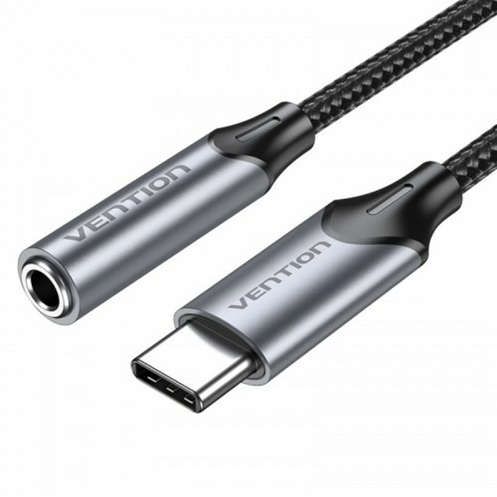 

Переходник Vention BGMHA USB-C M/ Jack 3.5 mm F DAC - 0,1м Серый, BGMHA