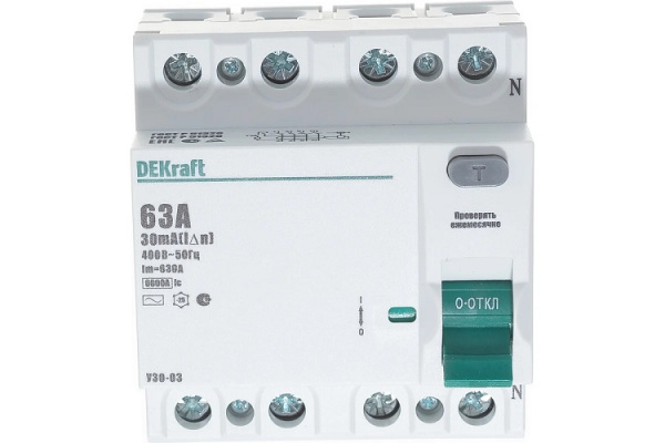 фото Выключатель дифференциального тока (ВДТ, УЗО)  DEKraft 14236DEK в Красноярске