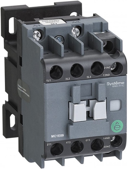 

Контактор Systeme Electric MC1E09B7 MC1E 3P 9A НО+НЗ 24V 50/60ГЦ (LC1E0910B5), MC1E09B7