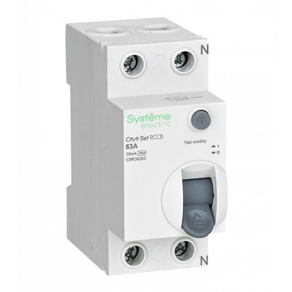 

УЗО Systeme Electric C9R36263 City9 Set ВДТ 63А 2P 30мА Тип-AC 230В, C9R36263