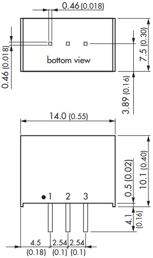 

Преобразователь DC-DC модульный TRACO POWER TSR 2-2450 2Ampere;Input:6.5 - 36 VDC;Output:5 VDC / 2000 mA;POL switching regulator, SIP package, pos. in, TSR 2-2450