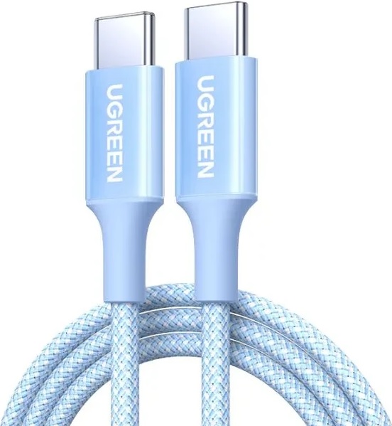 

Кабель UGREEN L501 65247_ 60W USB-C to USB-C PD Fast Charging Braided Cable 3A Max. Длина: 2м. цвет: голубой, L501