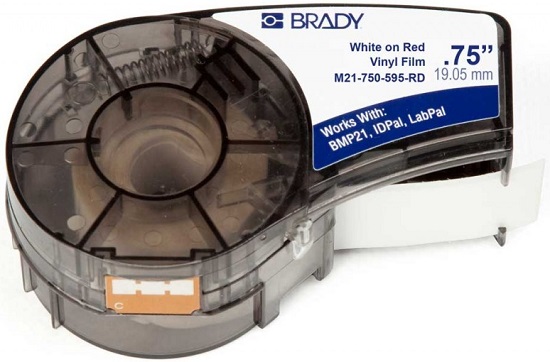 

Лента красящая Brady M21-750-595-RD brd142801 19.05mm/6.4m винил, белый на красном, M21-750-595-RD