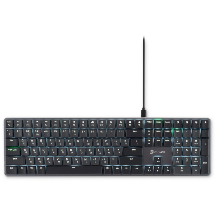 

Клавиатура Oklick K953X механическая черная/серая USB Multimedia LED (1901086), K953X