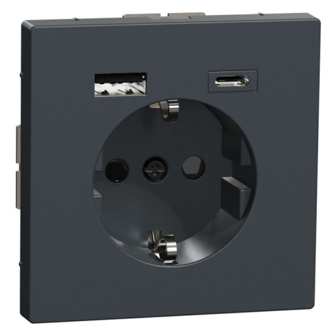 Изображение товара Двойная розетка USB Schneider Electric MTN2367-6034 с защитными шторками