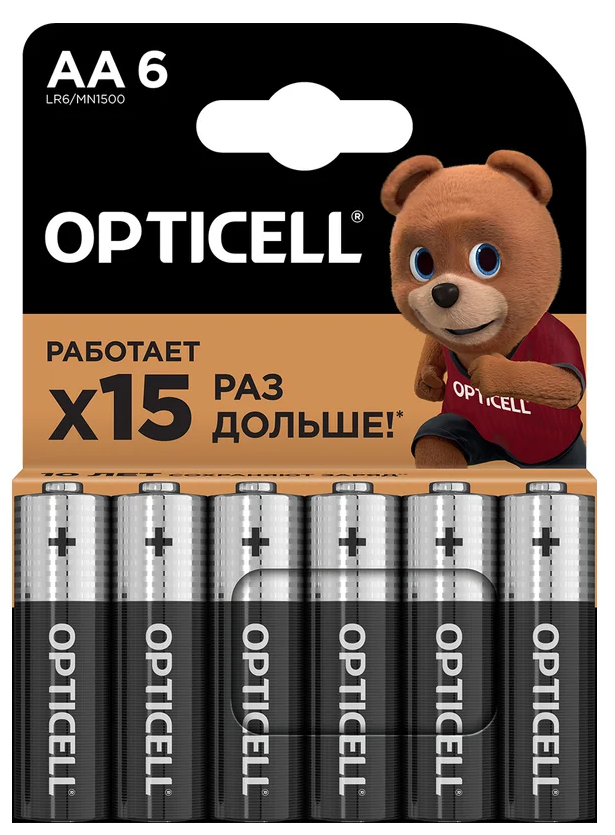 

Батарейка OPTICELL 5051006 алкалиновый AA/LR6 (блист. 6шт) Basic Opticell, 5051006
