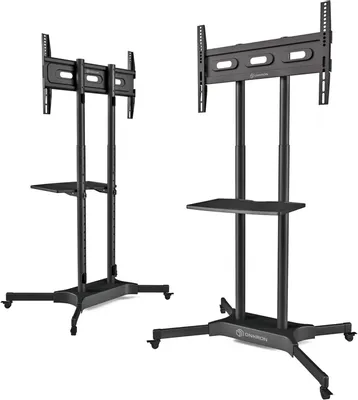 

Мойка TS1351 BLACK Мобильная стойка ONKRON на 1 ТВ/ 40-65" от 200х200 до 400х600 наклон 0º поворот 0º макс нагр 45,5кг Высота 1200-1500мм, кабель-ка, TS1351