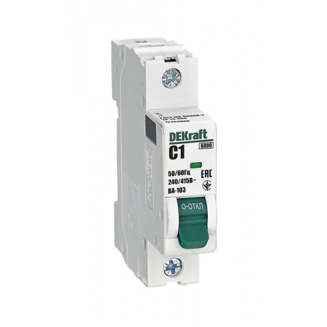 Изображение товара Автоматический выключатель DEKraft 12264DEK 1А IP20 для защиты цепей