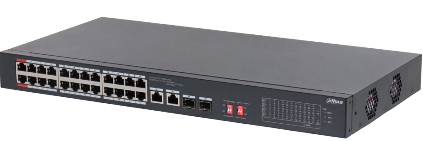 

Коммутатор Dahua DH-S3226-24ET-375 24-портовый неуправляемый с РоЕ, DH-S3226-24ET-375