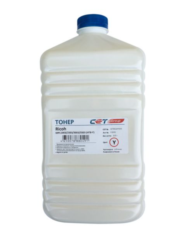 

Тонер CET CET8524Y500 HT8-Y желтый бутылка 500гр. для принтера RICOH MPC2011/C2004/C2504/C3003/C307, IMC3000, CET8524Y500