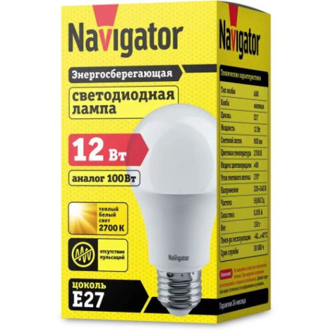 фото Лампа светодиодная Navigator NLL-A60-12-230-2.7K-E27 в Уфе
