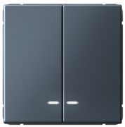 фото Выключатель двухклавишный с подсветкой Systeme Electric GAL000753S