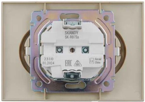 фото Розетка двухместная с заземлением в сборе IEK SK-R24-16-K98-F в Казани