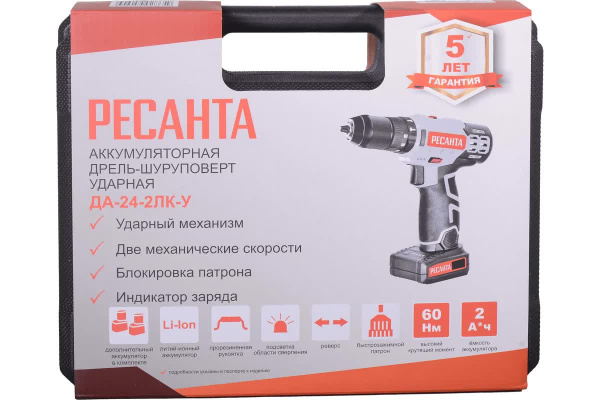 фото Дрель - шуруповерт Ресанта ДА-24-2ЛК-У в Челябинске