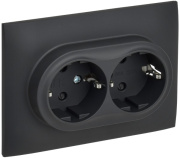 фото Розетка двухместная с заземлением IEK SK-R24-16-K53-F