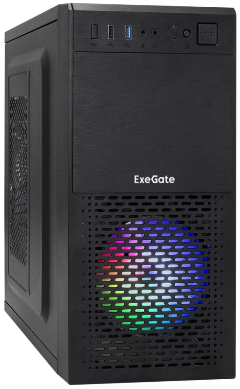 

Корпус mATX Exegate mEVO-7807 EX292981RUS черный. без БП, USB2.0, USB3.0, 120mm fan, с RGB подсветкой, mEVO-7807