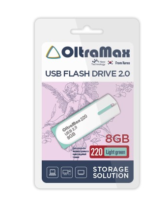 

Накопитель USB 2.0 8GB OltraMax OM-8GB-220-Light gr 220 светло зелёный, OM-8GB-220-Light gr