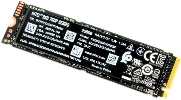 

Накопитель SSD M.2 2280 Intel SSDPEKKW256G8XT 760p 256GB 3D2 TLC 3210/1315MB/s 205K/265K IOPS MTBF 1.6M, SSDPEKKW256G8XT