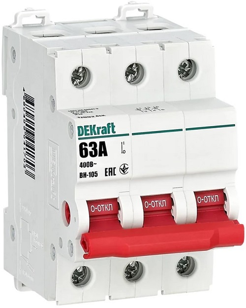 

Выключатель-разъединитель DEKraft 17092DEK 3Р 63А ВН-105, 17092DEK