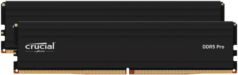 

Модуль памяти DDR5 96GB (2*48GB) Crucial CP2K48G56C46U5 Pro PC5-44800 5600MHz CL46 1.1V, XMP, EXPO black RET, CP2K48G56C46U5