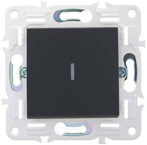

Переключатель одноклавишный IEK SK-V12-1-10-K53 SKANDY с инд. 10А SK-V08G Графит, SK-V12-1-10-K53