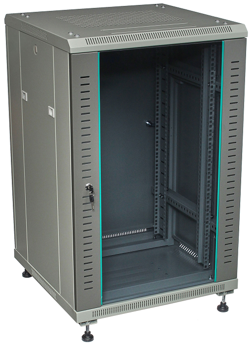 

Шкаф напольный 19", 18U W&T B186080GWTWOF 600x800 мм, передняя дверь стекло, задняя глухая металл, цвет серый. Без вент., B186080GWTWOF