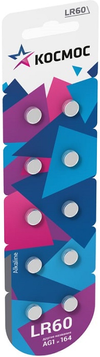 

Батарейка Космос KOCG1(LR60)10BL LR60, 10 шт, KOCG1(LR60)10BL