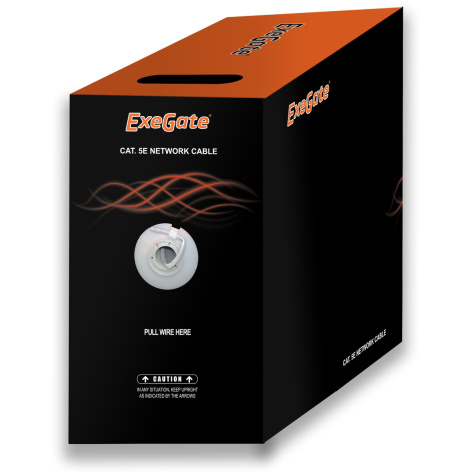 фото Кабель витая пара F/UTP 5e кат. 4 пары Exegate FUTP4-C5e-CU-S26-IN-PVC-GY-305 в Красноярске
