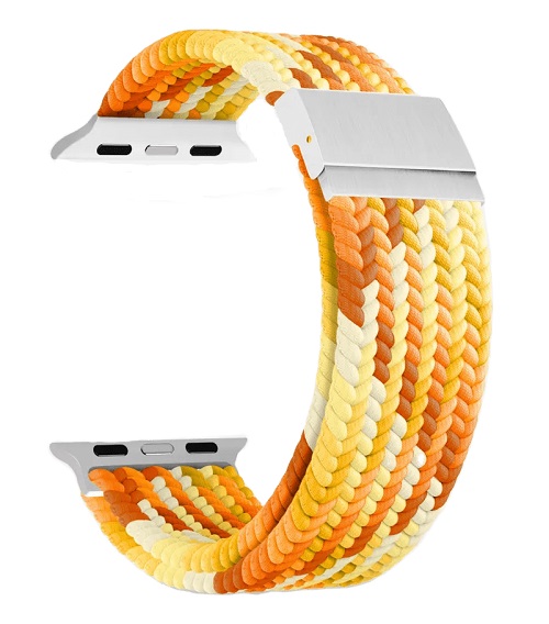 

Ремешок на руку Lyambda DSN-18-44-YL плетеный нейлоновый для Apple Watch 42/44/45/49 mm yellow/white/orange, DSN-18-44-YL