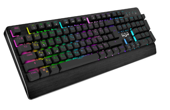 

Клавиатура Sven KB-G9700 SV-015831 игровая механическая (104 кл.+12Fn,RED switch, RGB, мет. корпус), KB-G9700