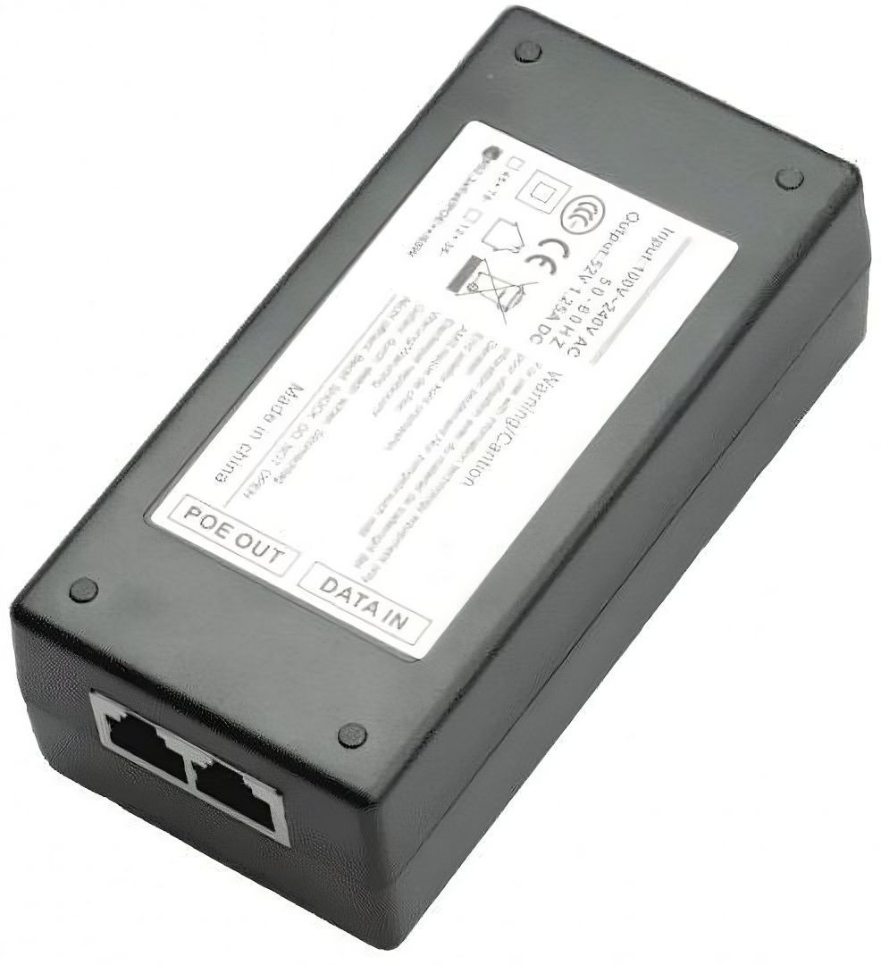 

Инжектор TRASSIR TR-I65WPoE+ POE. Вход: 100-240В 50/60Гц 0.8A. Выход: 52В 1.25A, TR-I65WPoE+