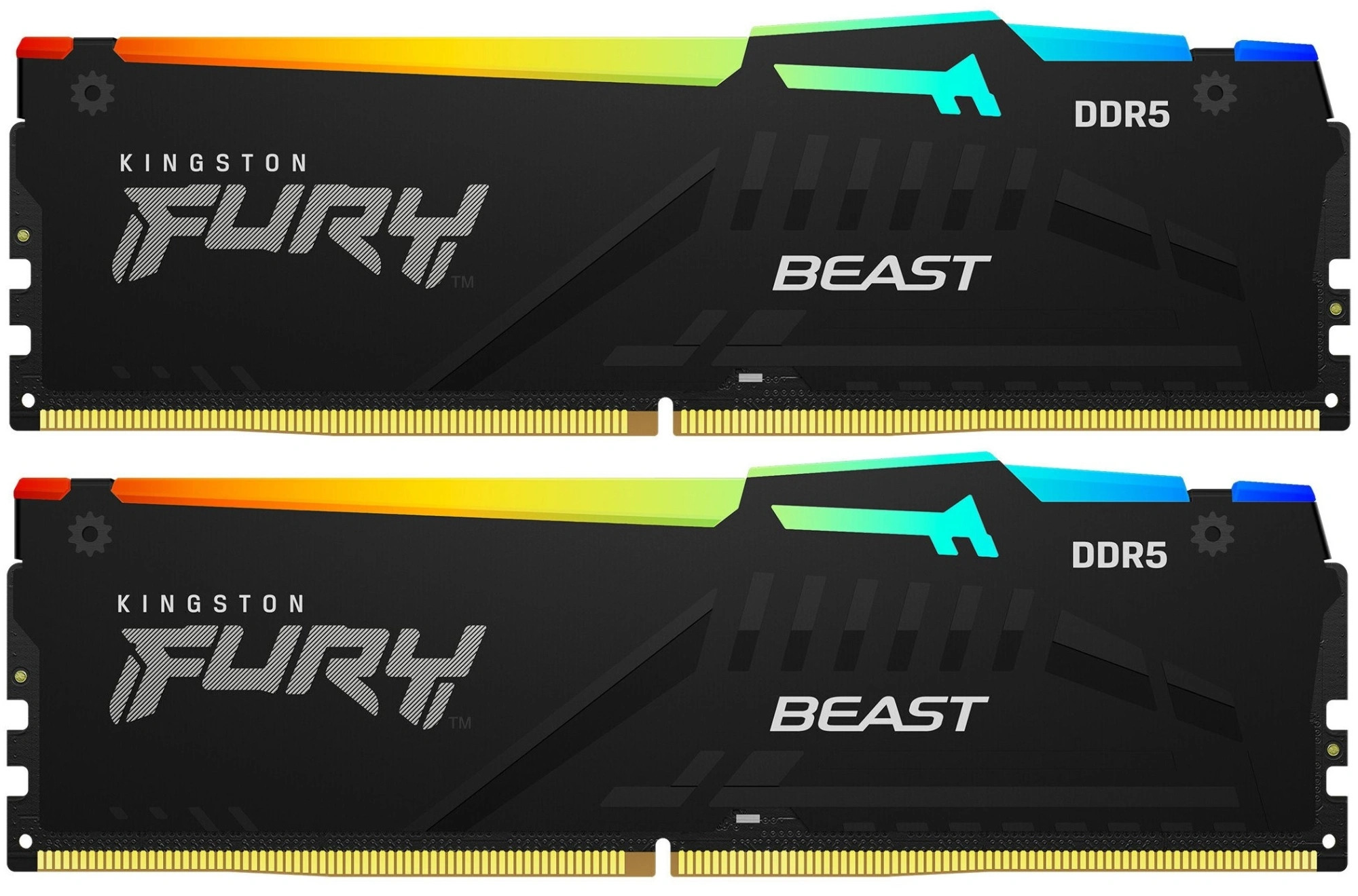 

Модуль памяти DDR5 64GB (2*32GB) Kingston FURY KF552C40BB2AK2-64 Beast Black RGB Gaming PC5-41600 5200MHz CL40 1.25V, heatsink, RTL, KF552C40BB2AK2-64