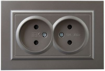 фото Розетка двухместная без заземления в сборе IEK BR-R23-10-K46-F в Ростове-на-Дону