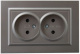 фото Розетка двухместная без заземления в сборе IEK BR-R23-10-K46-F в Санкт-Петербургe