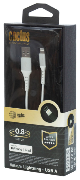 фото Кабель интерфейсный  Cactus CS-LG.USB.A-0.8 в Уфе