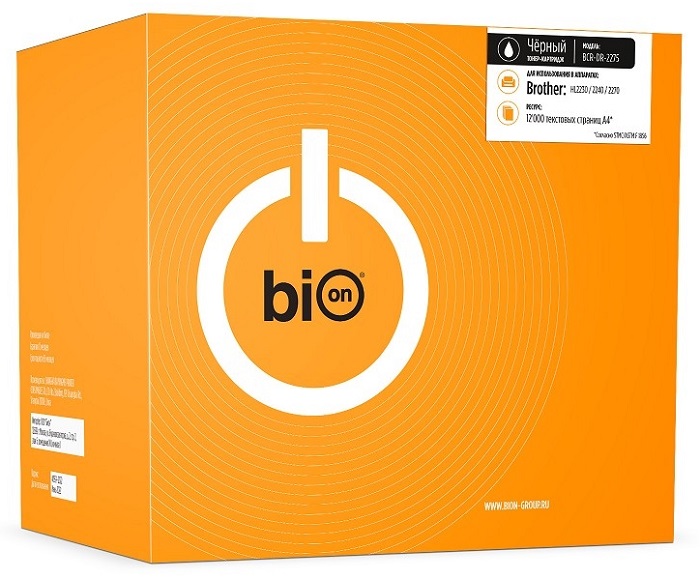 

Картридж BION BCR-DR-2275 DR-2275 для Brother DCP-7060DR/MFC-7360NR/HL-2132R/HL-2250DNR/DCP-7057WR/DCP-7070DWR/FAX-2845R/FAX-2940R/DCP-7065DNR/HL-2240, BCR-DR-2275