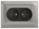 фото Розетка двухместная без заземления  IEK SK-R20-10-K50-F в Санкт-Петербургe