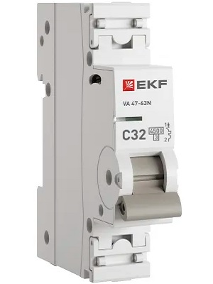 

Автоматический выключатель EKF M634132C 1P 32А (C) 4,5kA ВА 47-63N PROxima, M634132C