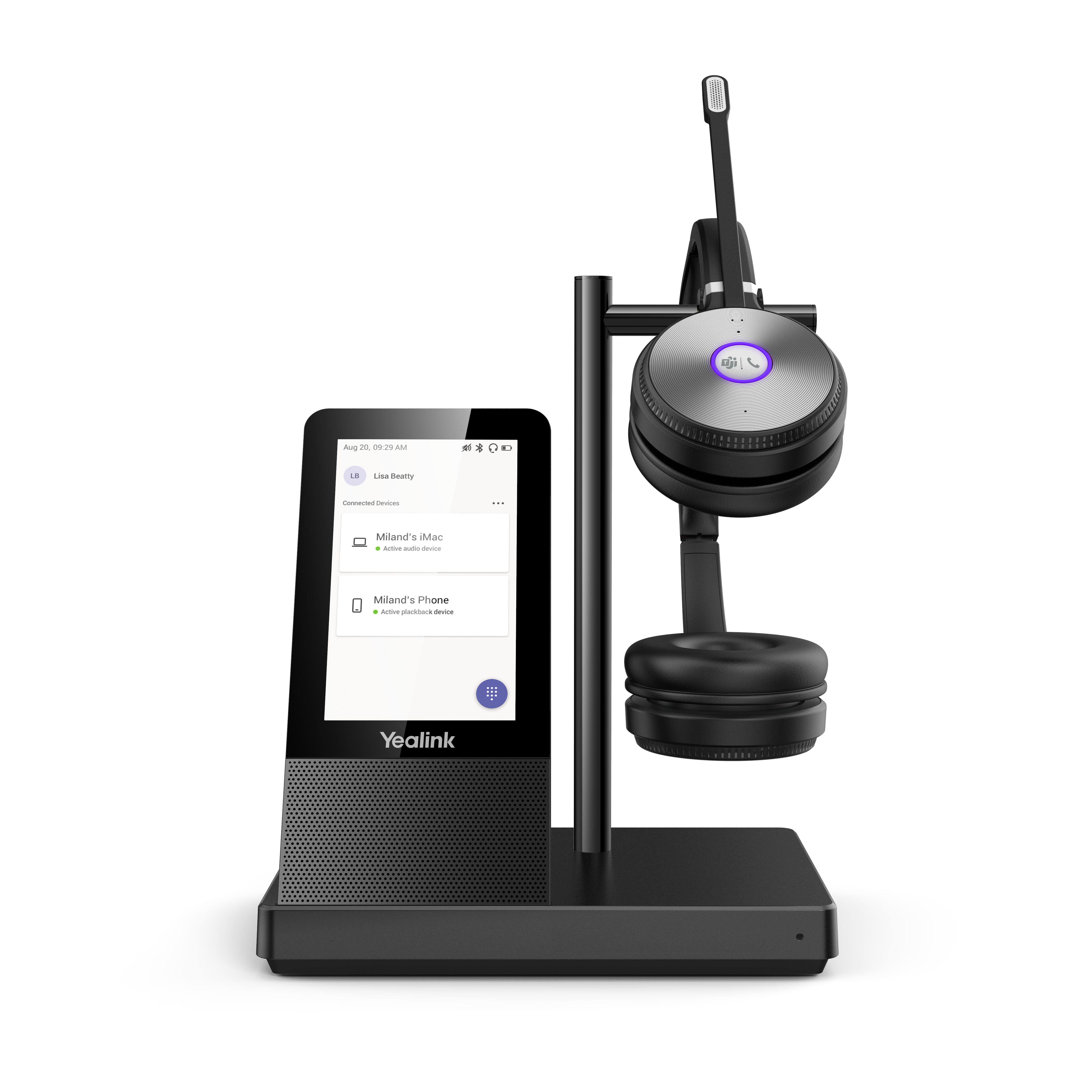 

Гарнитура Yealink WH66 Dual Teams беспроводная, HD звук, 160м DECT, шумоподав, дисплей 4'', USB-хаб, Bluetooth, WH66 Dual Teams
