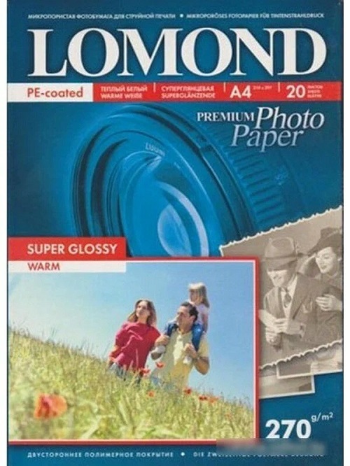 

Фотобумага Lomond 1106101 270/A4/20л. СУПЕРГЛ (Warm), 1106101