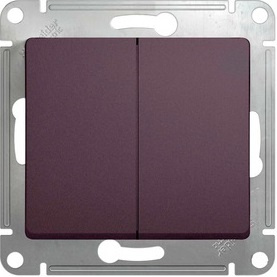 Изображение товара Выключатель Systeme Electric GSL001451 серии Glossa 2 клавиши встраиваемый IP20