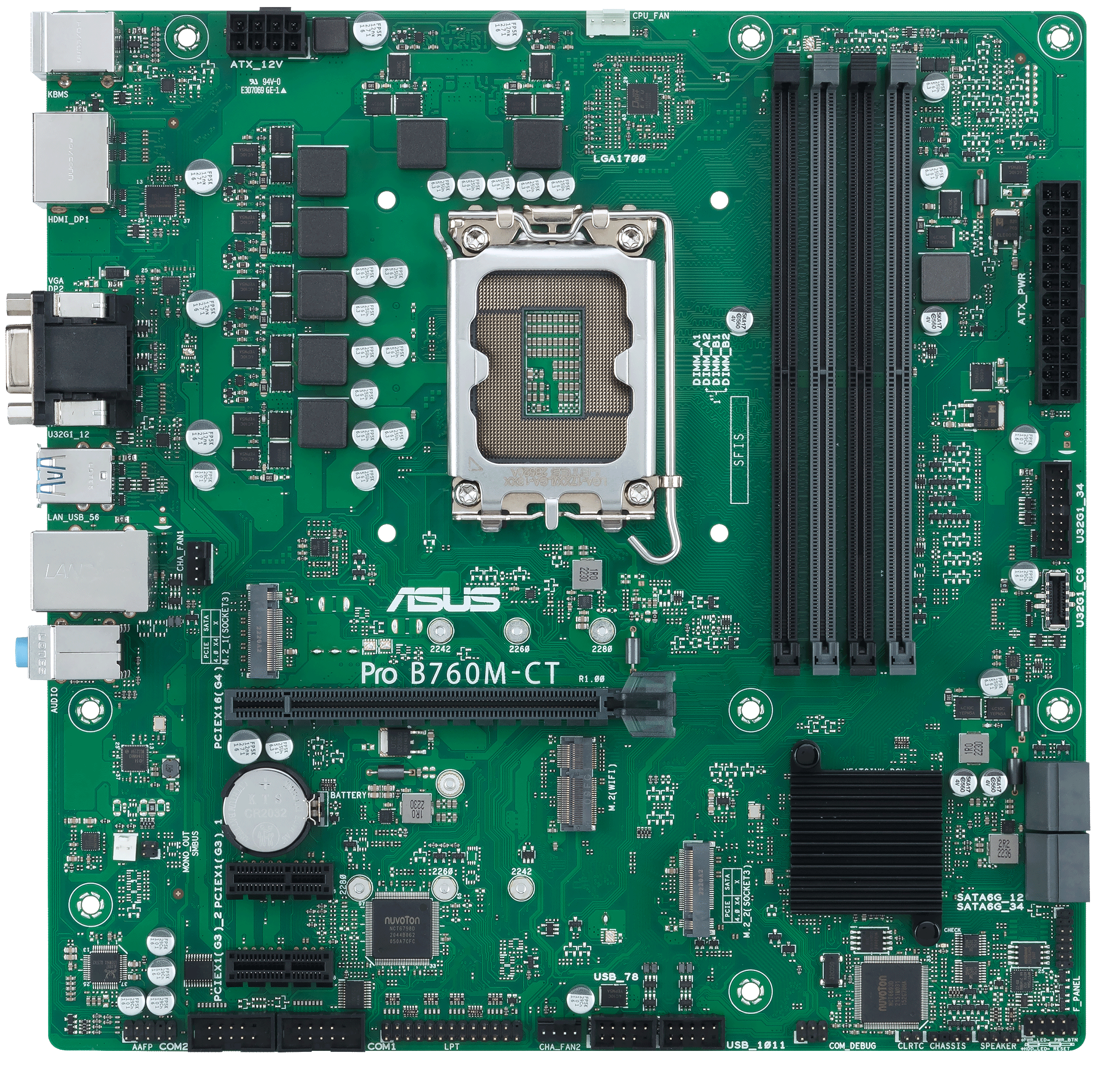 

Материнская плата mATX ASUS PRO B760M-CT-CSM 90MB1DY0-M0EAYC (LGA1700, B760, 4*DDR5, 4*SATA3 RAID, 2*M2, Audio, Gb LAN, USB 3.2, USB 2.0), PRO B760M-CT-CSM