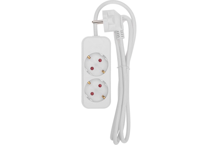 

Удлинитель Rexant 13-4003 STANDARD 2 гнезда, 1,5м, 3х1,0мм2, с/з, белый, 13-4003