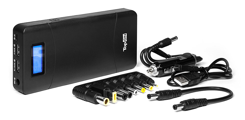 

Аккумулятор внешний универсальный TopOn TOP-T72 18000mAh (66.6Wh) QC 2.0, 2 USB для ноутбука, планшета, смартфона и аккумулятора авто. Черный, TOP-T72